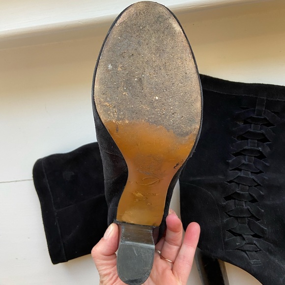 Delman black suede boots, barely used. - Picture 3 of 5